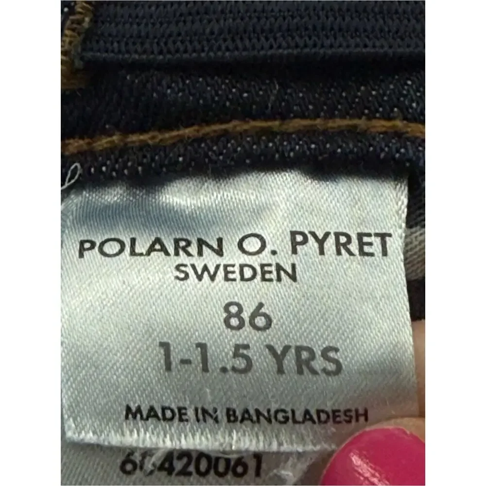 POLARN O. PYRET SWEDEN ROBIN DARK WASH JEANS TODDLER SIZE 1 - 1.5 YEARS